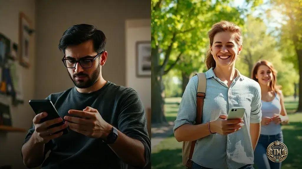 O equilíbrio entre vida online e offline O equilíbrio entre vida online e offline